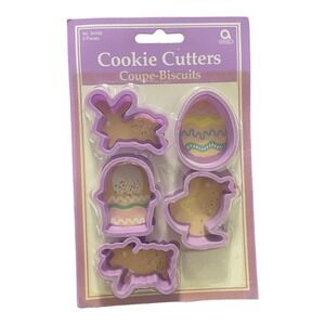 Vintage Amscan Cookie Cutter Set of 5 Easter Egg Lamb‎ Bunny Chick Rabbit